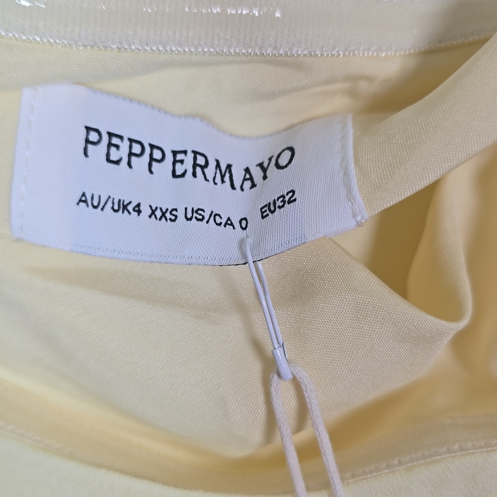 Peppermayo The Pagoda Strapless Yellow Maxi Dress with Neck Scarf Size 0 Nwt. - Picture 7 of 13